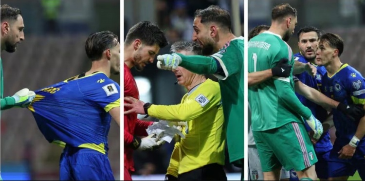 多纳鲁马抢撕波黑门将点球小抄 冲突频发意大利点球出局