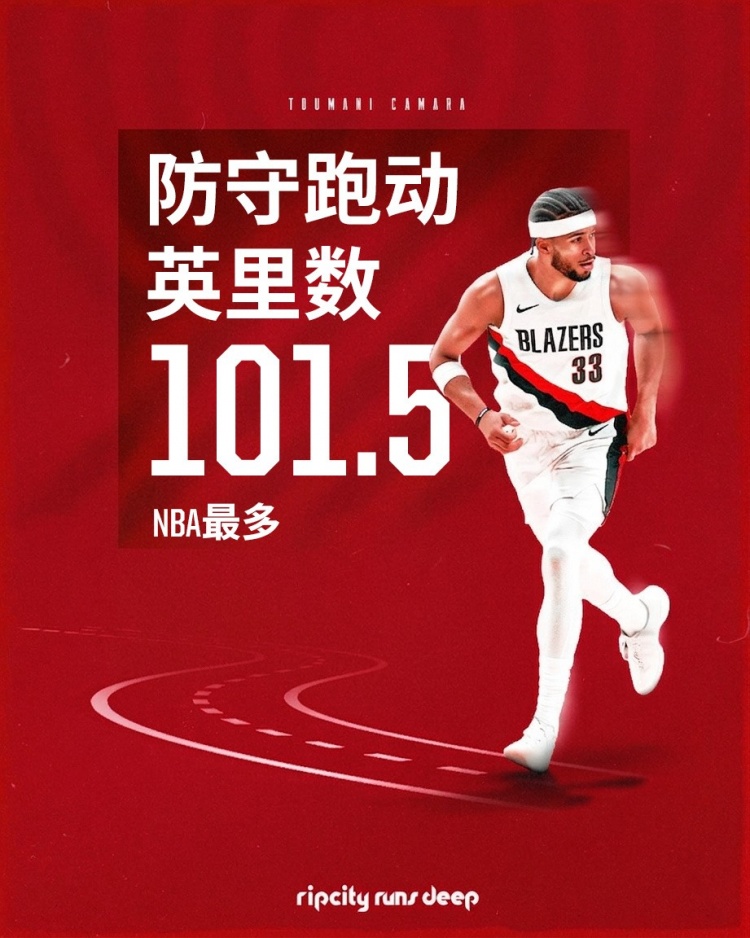 卡马拉防守跑动163公里冠绝联盟