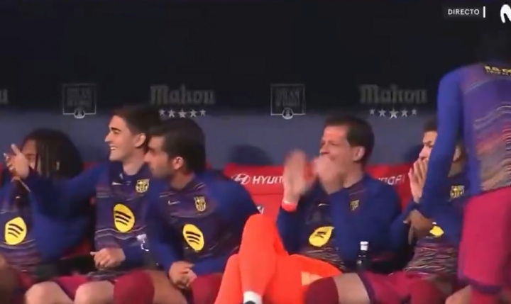 冈萨雷斯手球染黄引巴萨替补席哄笑 半场补时铲人直红离场