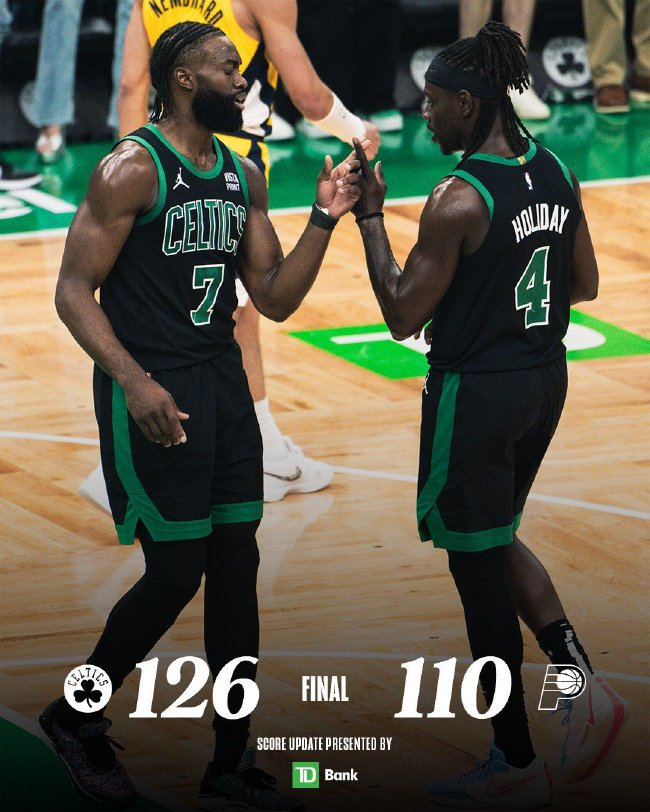 布朗40分碾压步行者 绿军2-0领先 布朗40分碾压步行者 绿军2-0领先