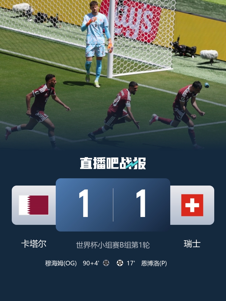 巴西1-1摩洛哥延续首战不败 卡塔尔补时绝平夺历史首分